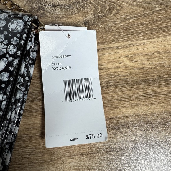 Betsey Johnson Dani Diamond Printed Crossbody Purse Large‎ Bow Black NWT - Picture 6 of 9